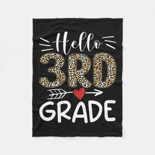 Third Grade Leopard 1st Day Of School Team 3rd Gra Fleece Blanket