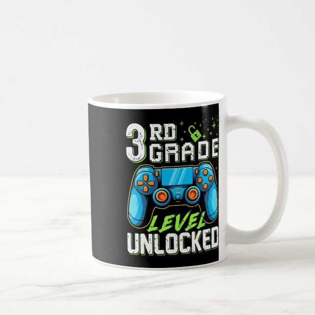 Third Grade Level Unlocked Back To School Video Ga Coffee Mug (Right)