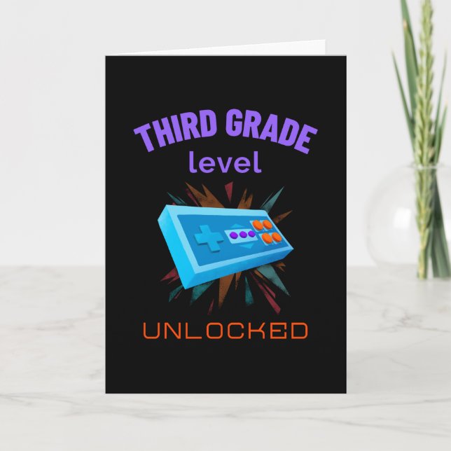 third grade level unlocked card (Front)