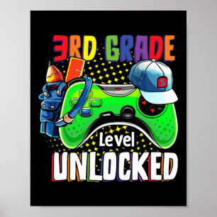 Third Grade Level Unlocked Ck To School Video Game Poster