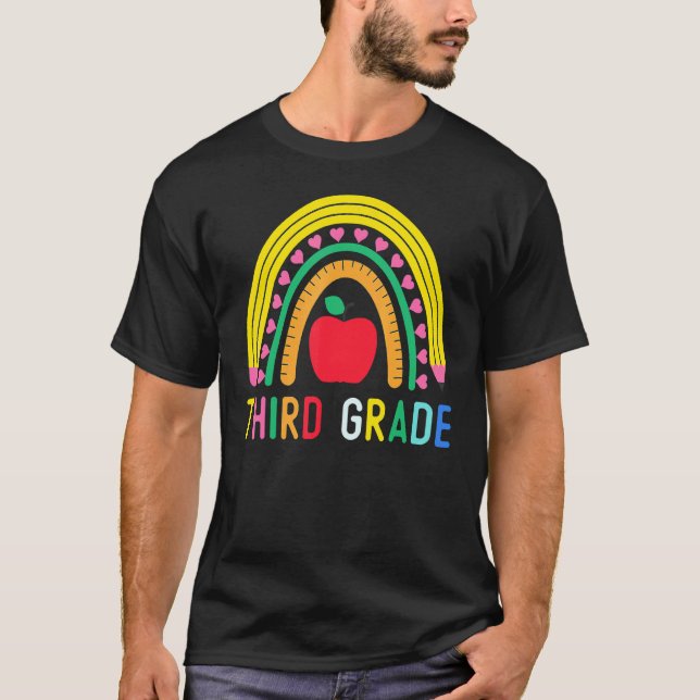 Third Grade Rainbow Girls Boys Teacher Team 3rd Gr T-Shirt (Front)