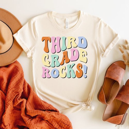 Third Grade Rock Back to School 3rd Grade Teacher T_Shirt