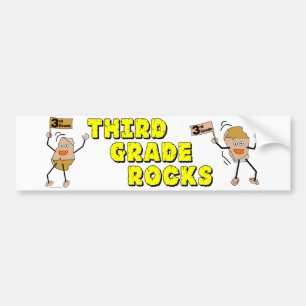 Third Grade Rocks Bumper Sticker