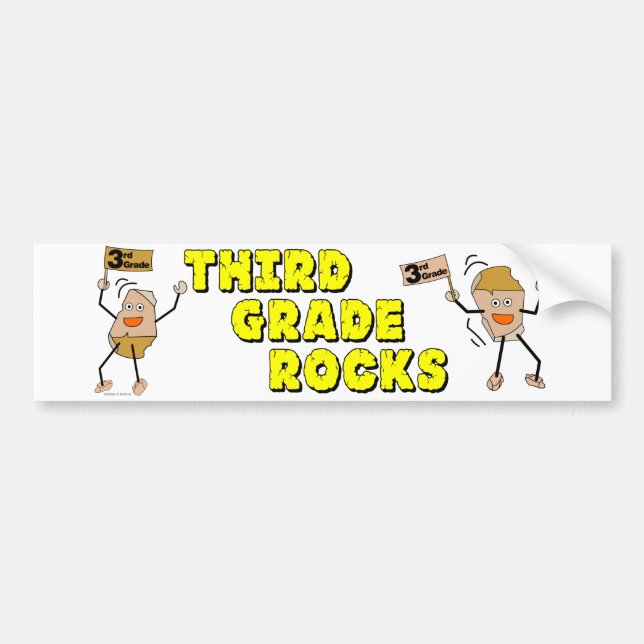 Third Grade Rocks Bumper Sticker (Front)