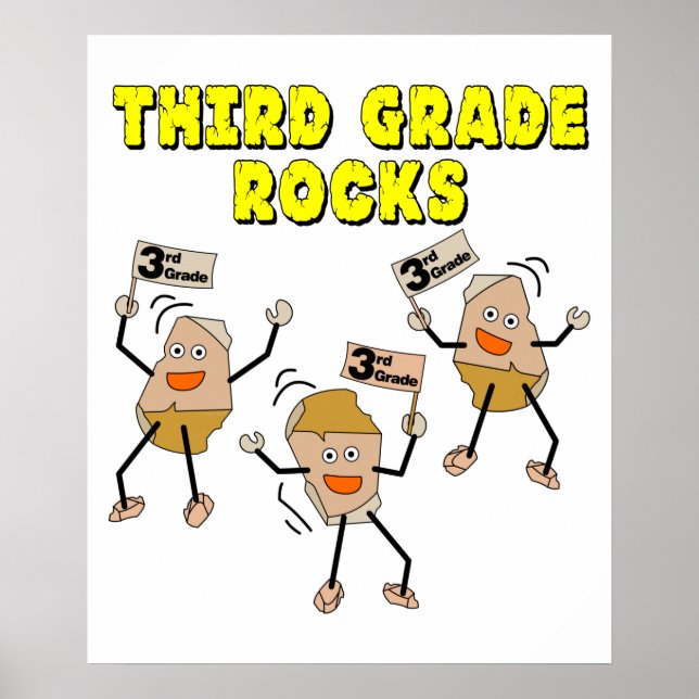 Third Grade Rocks Poster (Front)