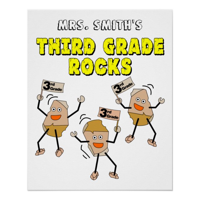 Third Grade Rocks Poster (Front)