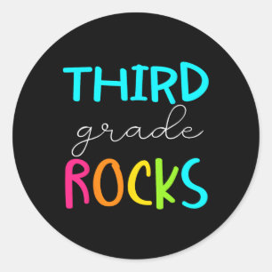 Third Grade Rocks Team 3rd Grade Teacher  Classic Round Sticker