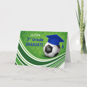 Third Grade Soccer Graduation Personalize Name Num Card