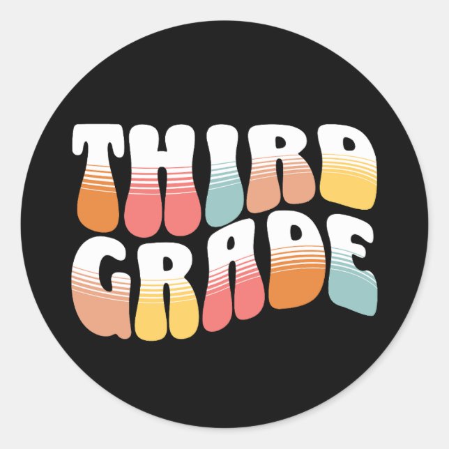 Third Grade Teacher Classic Round Sticker (Front)