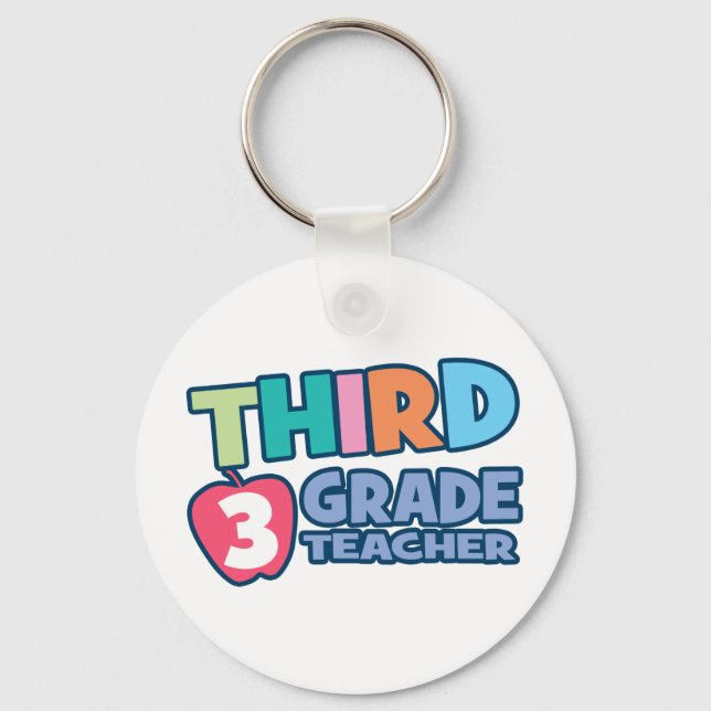 Third Grade Teacher Keychain (Front)
