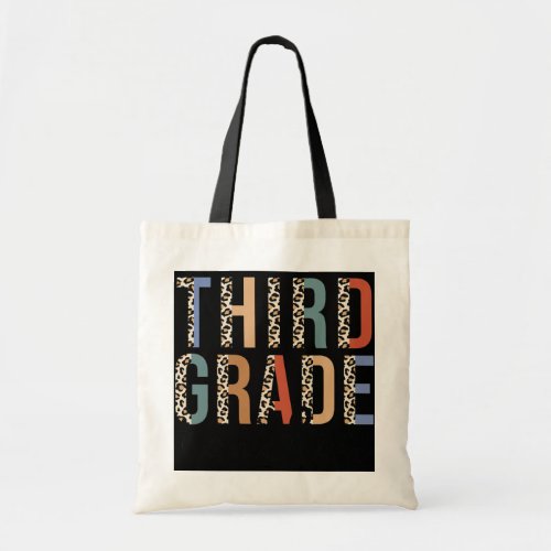 Third Grade Teacher Leopard Teachers Day Teach Tote Bag