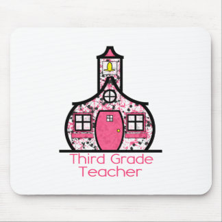 Third Grade Teacher Paint Splatter Schoolhouse Mouse Pad