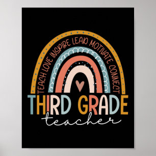 Third Grade Teacher Teach Love Inspire Ck To Schoo Poster
