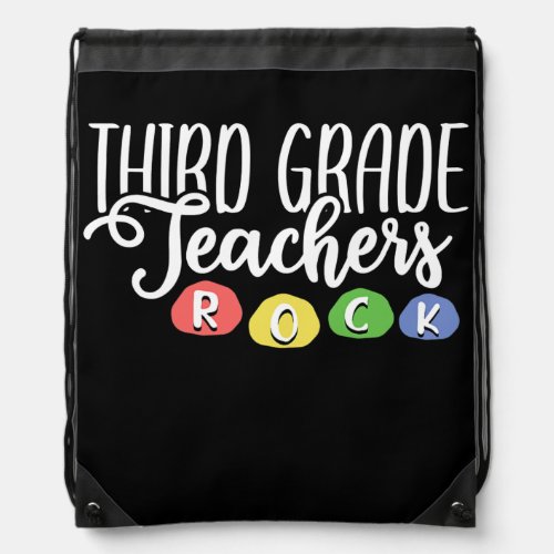 Third Grade Teachers Rock 3rd Grade Novelty Drawstring Bag