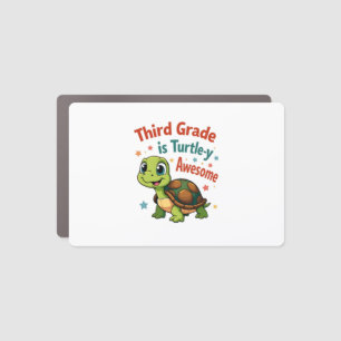 Third grade Turtle-y Awesome 3rd Grade Back to Sch Car Magnet