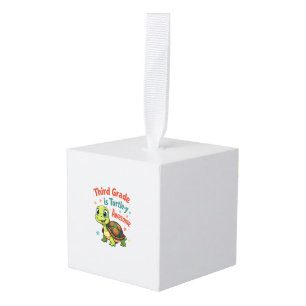 Third grade Turtle-y Awesome 3rd Grade Back to Sch Cube Ornament