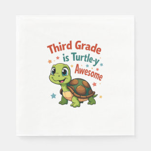 Third grade Turtle-y Awesome 3rd Grade Back to Sch Napkins