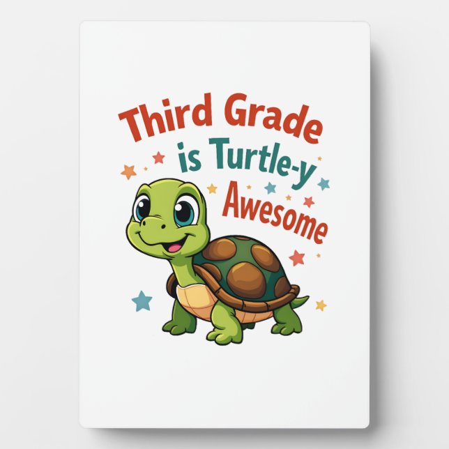 Third grade Turtle-y Awesome 3rd Grade Back to Sch Plaque (Front)