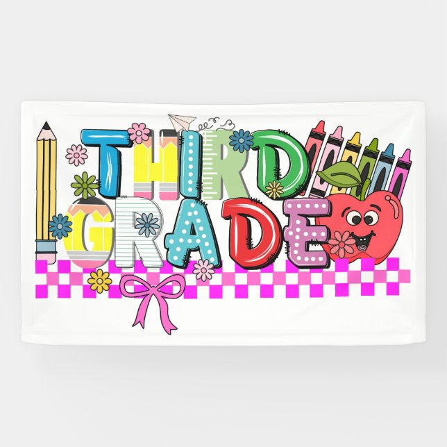 Third Grade typography  Banner (Horizontal)