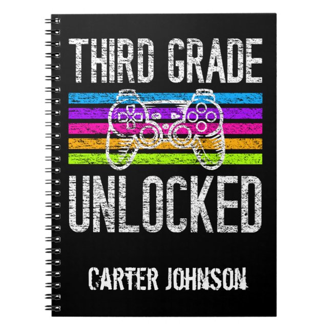  Third Grade Unlocked Back to School Personalized  Notebook (Front)