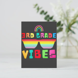 Third Grade Vibes Back To School Teacher & Student Holiday Postcard