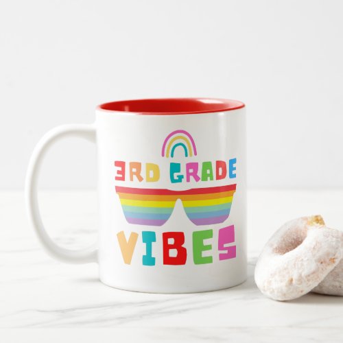 Third Grade Vibes Back To School Teacher  Student Two_Tone Coffee Mug