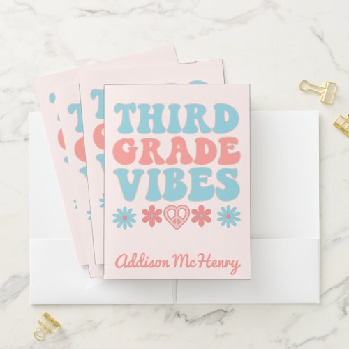 Third Grade Vibes _ Retro Back To School Pocket Folder