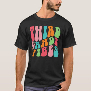 Third Grade Vibes Wavy Groovy Back To School T-Shirt