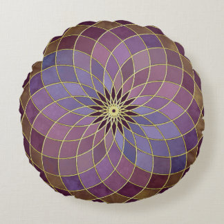 "Third Harmonic Lotus of Life" Round Pillow