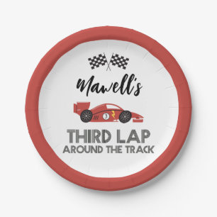 Third Lap Around the Track Race Car Birthday Paper Plates