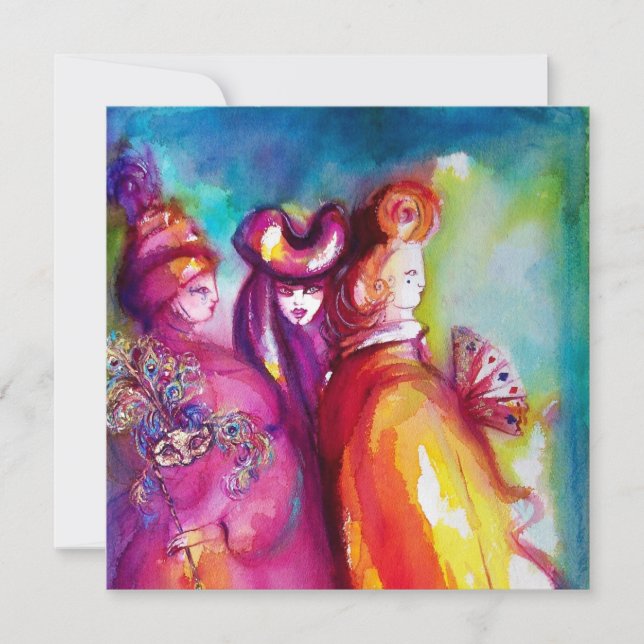 THIRD MASK masquerade ball ,gold red yellow blue Announcement (Front)