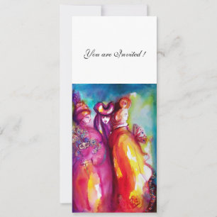 THIRD MASK masquerade ball ,gold red yellow blue Invitation