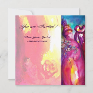 THIRD MASK masquerade ball ,gold red yellow blue Invitation