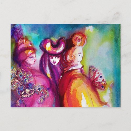 THIRD MASK  Venetian Masquerade Postcard
