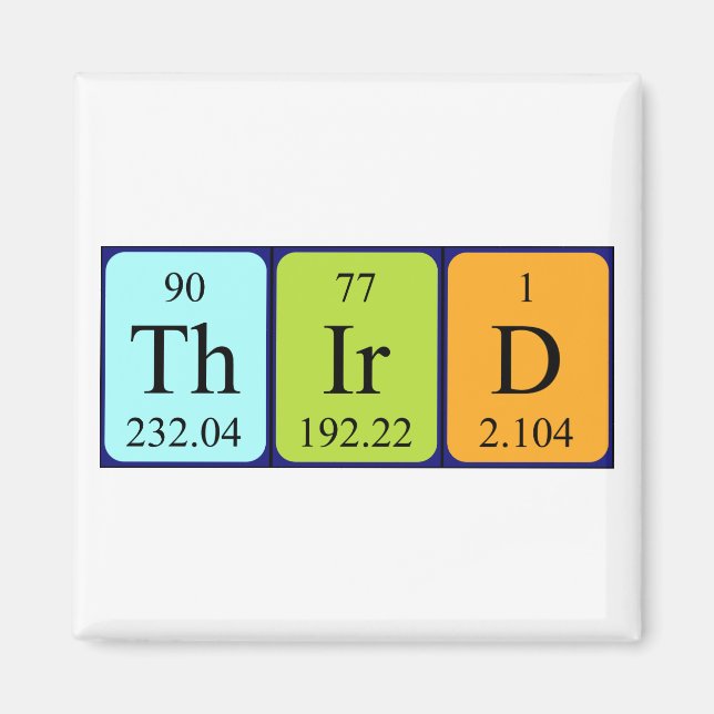 Third periodic table name magnet (Front)