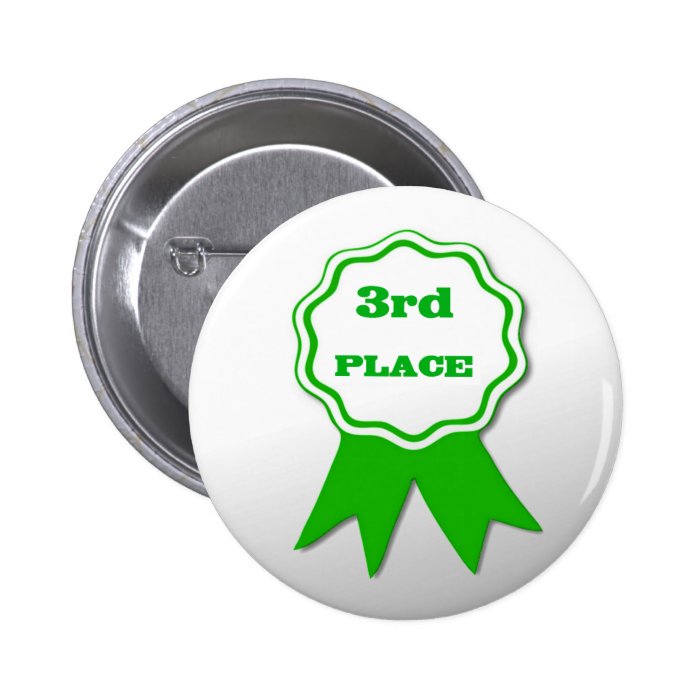 Third Place Award Button Pin