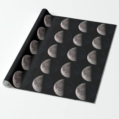 Third quarter phase moon NASA image  Wrapping Paper