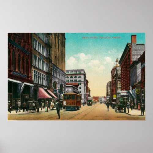 Third Street in Portland Oregon Poster