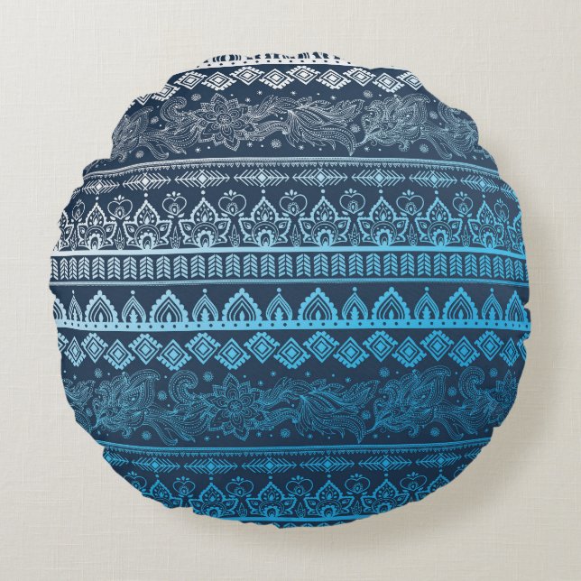 Third tribal ethnic, seamless pattern. round pillow (Front)