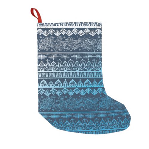 Third tribal ethnic seamless pattern small christmas stocking