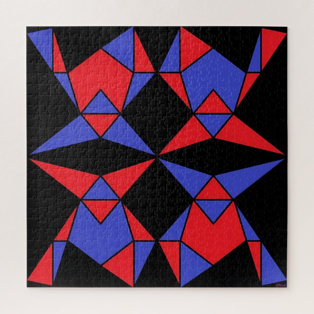 Third Trinity of Abstract Triangles Ken Gage Art Jigsaw Puzzle (Vertical)