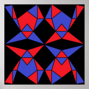 Third Trinity of Abstract Triangles Ken Gage Art Poster