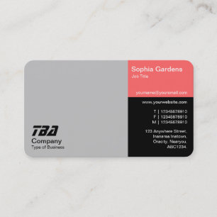 Thirds - Lt Gray, Tropical Pink and Black Business Card