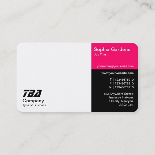 Thirds _ White Neon Red and Black Business Card