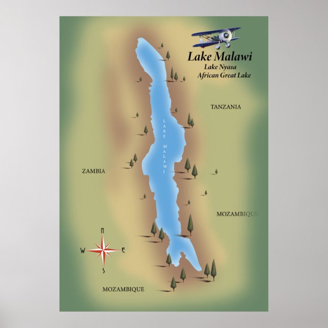 Thirlmere Reservoir Lake District Map Poster (Front)