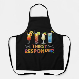 Thirst Response Responder Funny Bartender Mixologi Apron