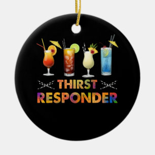 Thirst Response Responder Funny Bartender Mixologi Ceramic Ornament