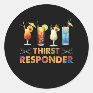 Thirst Response Responder Funny Bartender Mixologi Classic Round Sticker
