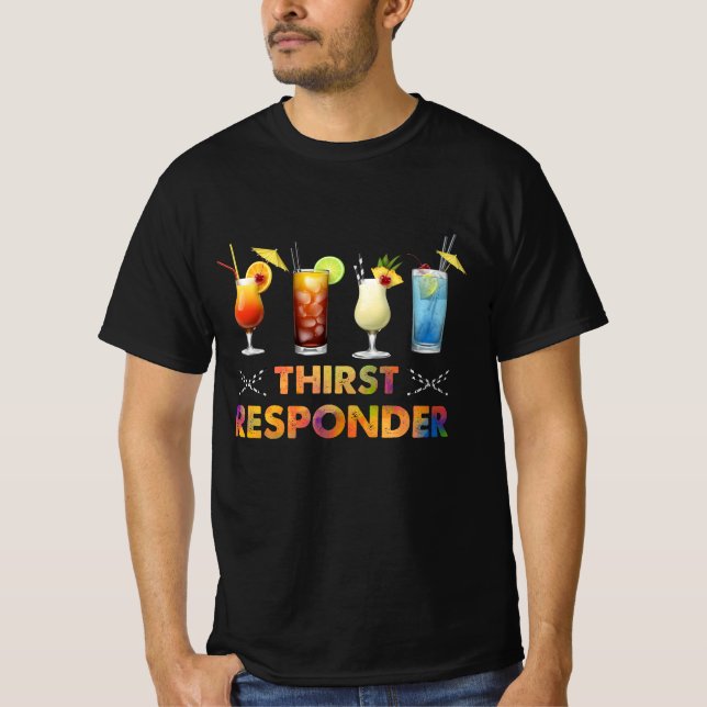 Thirst Response Responder Funny Bartender Mixologi T-Shirt (Front)