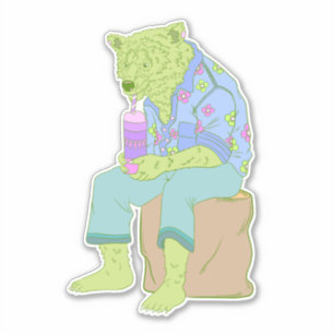 Thirsty Bear Sticker